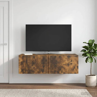 vidaXL Wall-Mounted TV Cabinet Wall-mounted Smoked Oak 98 x 41 x 30 cm