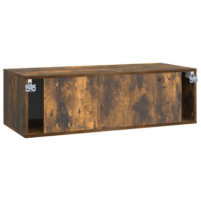 vidaXL Wall-Mounted TV Cabinet Wall-mounted Smoked Oak 98 x 41 x 30 cm