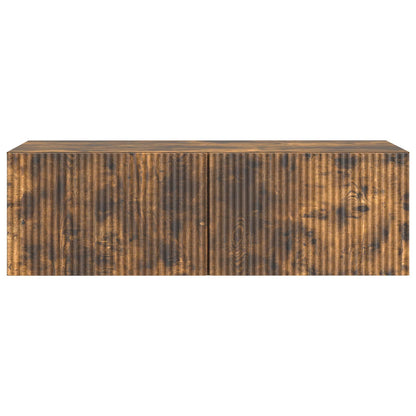 vidaXL Wall-Mounted TV Cabinet Wall-mounted Smoked Oak 98 x 41 x 30 cm