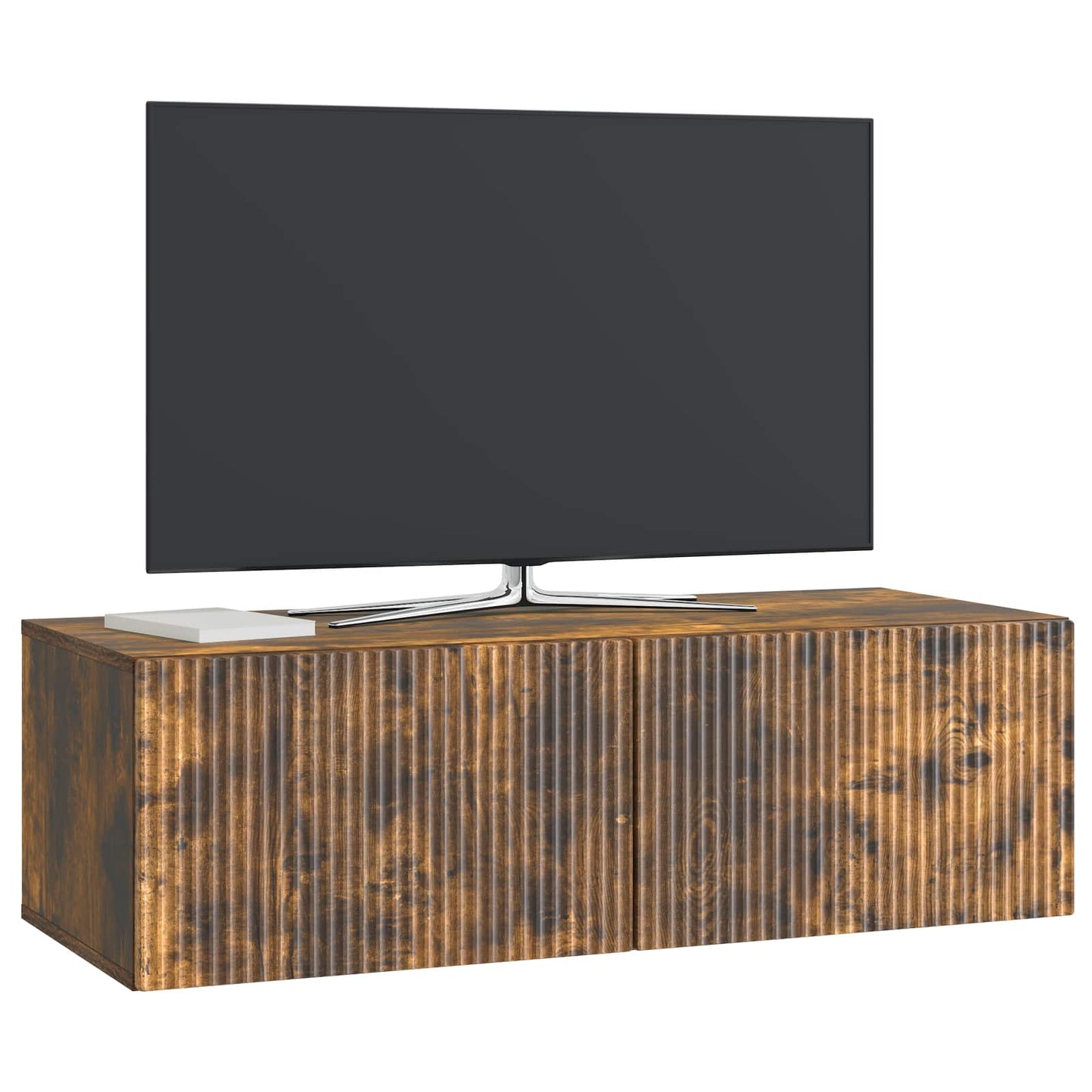vidaXL Wall-Mounted TV Cabinet Wall-mounted Smoked Oak 98 x 41 x 30 cm