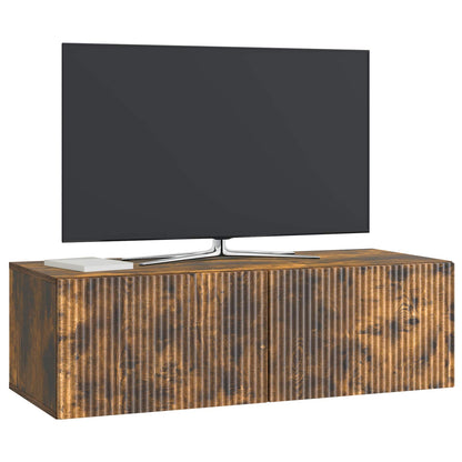 vidaXL Wall-Mounted TV Cabinet Wall-mounted Smoked Oak 98 x 41 x 30 cm