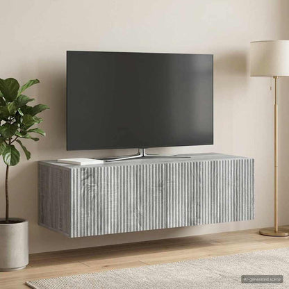 vidaXL Wall-Mounted TV Cabinet Grey Sonoma 98 x 41 x 30 cm
