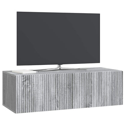 vidaXL Wall-Mounted TV Cabinet Grey Sonoma 98 x 41 x 30 cm