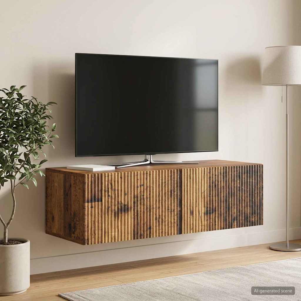 vidaXL Wall-Mounted TV Cabinet Wall-mounted Old Wood 98 x 41 x 30 cm