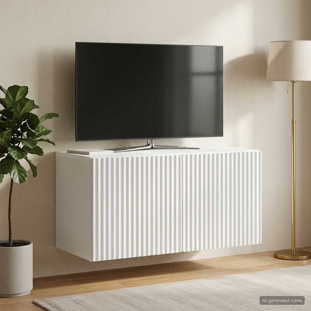 vidaXL Wall-Mounted TV Cabinet White 59.5 x 31 x 30 cm Engineered Wood