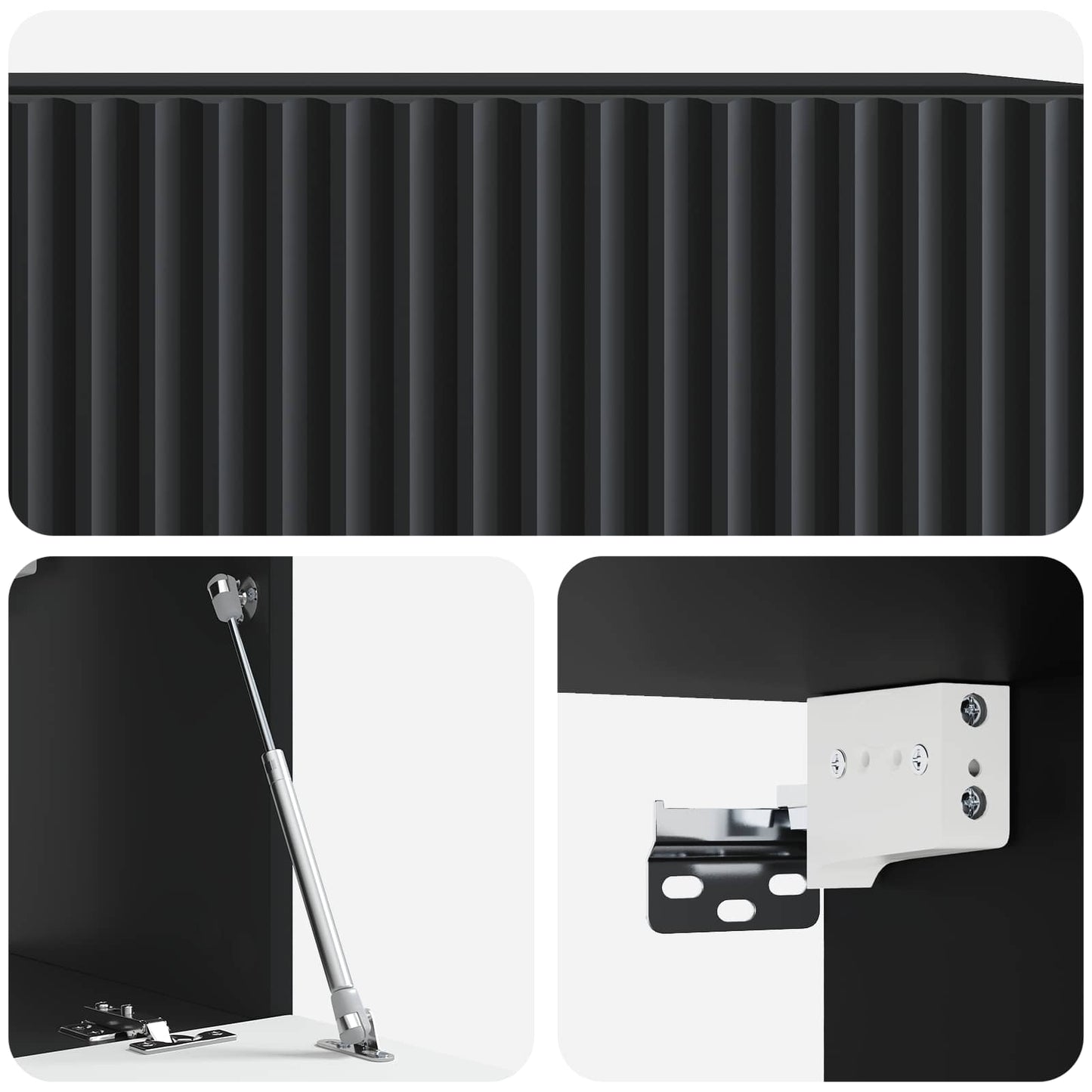 vidaXL Wall-Mounted TV Cabinet Black 59.5 x 31 x 30 cm Engineered Wood