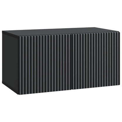 vidaXL Wall-Mounted TV Cabinet Black 59.5 x 31 x 30 cm Engineered Wood