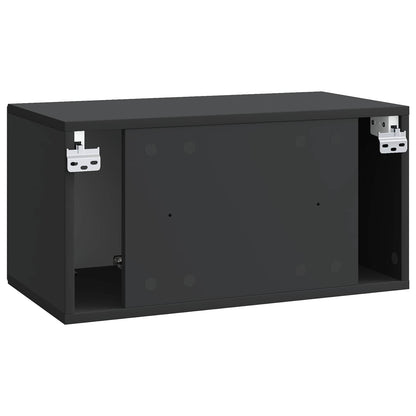 vidaXL Wall-Mounted TV Cabinet Black 59.5 x 31 x 30 cm Engineered Wood