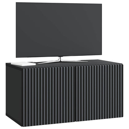 vidaXL Wall-Mounted TV Cabinet Black 59.5 x 31 x 30 cm Engineered Wood