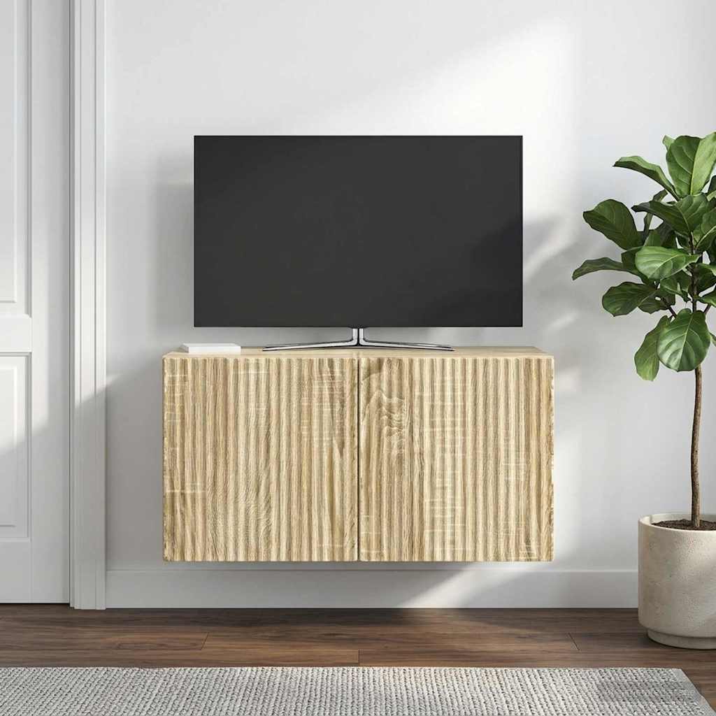 vidaXL Wall-Mounted TV Cabinet Sonoma Oak 59.5 x 31 x 30 cm