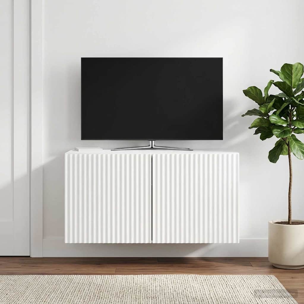 vidaXL Wall-Mounted TV Cabinet High Gloss White 59.5 x 31 x 30 cm