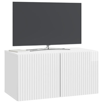 vidaXL Wall-Mounted TV Cabinet High Gloss White 59.5 x 31 x 30 cm