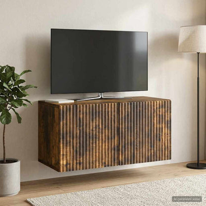 vidaXL Wall-Mounted TV Cabinet 59.5 x 31 x 30 cm Smoked Oak
