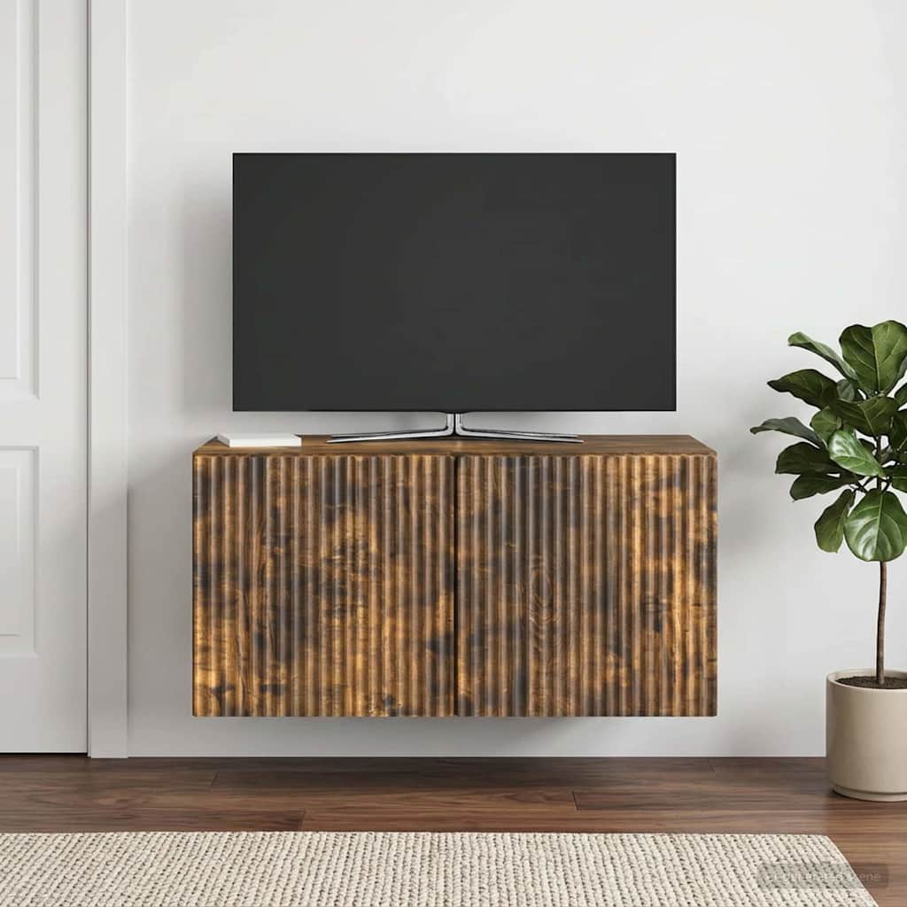vidaXL Wall-Mounted TV Cabinet 59.5 x 31 x 30 cm Smoked Oak