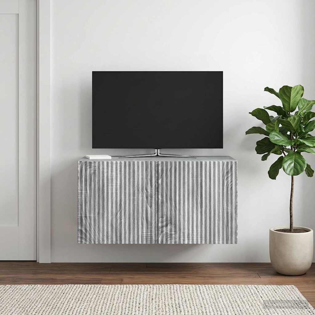 vidaXL Wall-Mounted TV Cabinet Grey Sonoma 59.5 x 31 x 30 cm