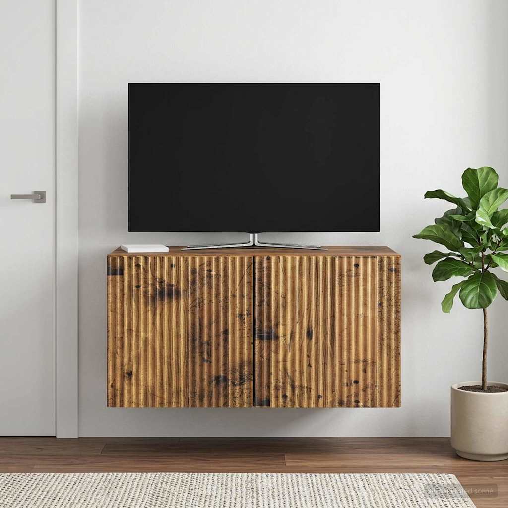 vidaXL Wall-Mounted TV Cabinet Wall-mounted Old Wood 59.5 x 31 x 30 cm