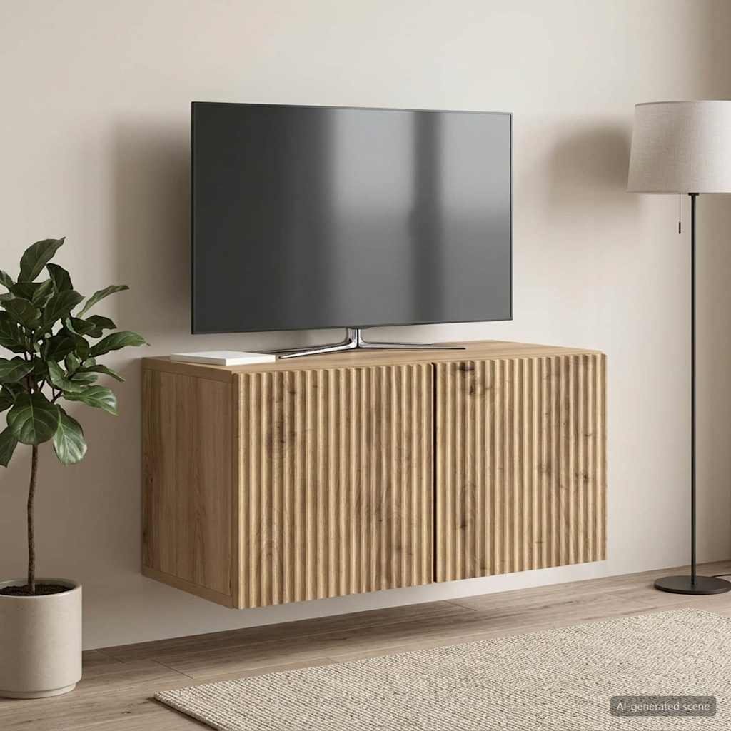 vidaXL Wall-Mounted TV Cabinet 59.5 x 31 x 30 cm Artisan Oak