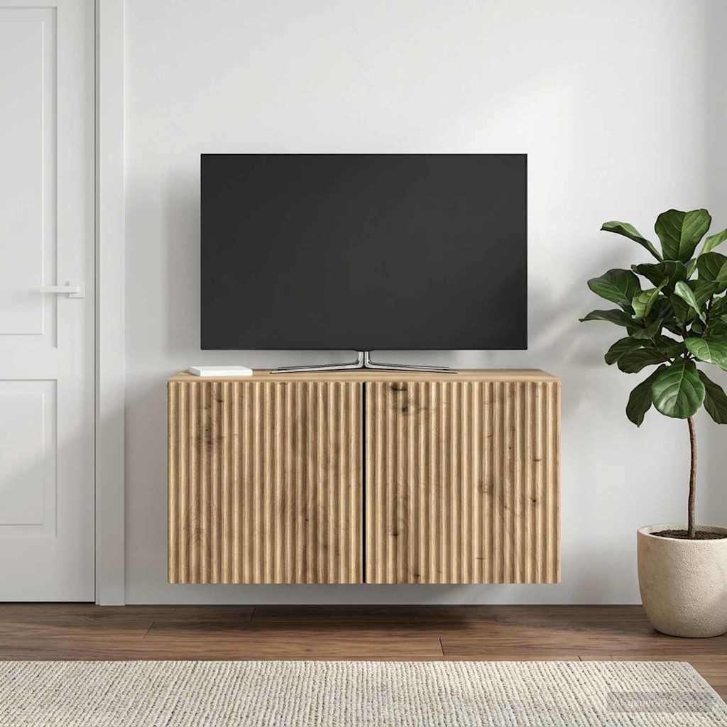vidaXL Wall-Mounted TV Cabinet 59.5 x 31 x 30 cm Artisan Oak