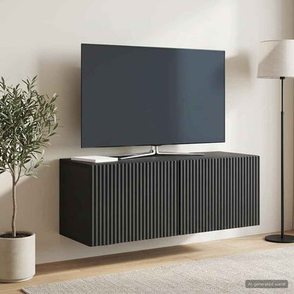 vidaXL Wall-Mounted TV Cabinet Black 78.5 x 31 x 30 cm Engineered Wood