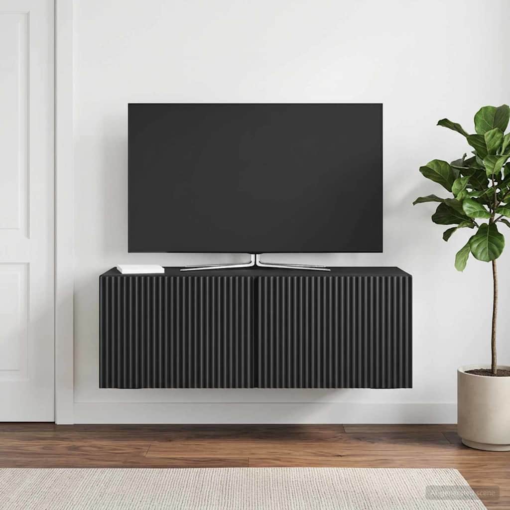 vidaXL Wall-Mounted TV Cabinet Black 78.5 x 31 x 30 cm Engineered Wood