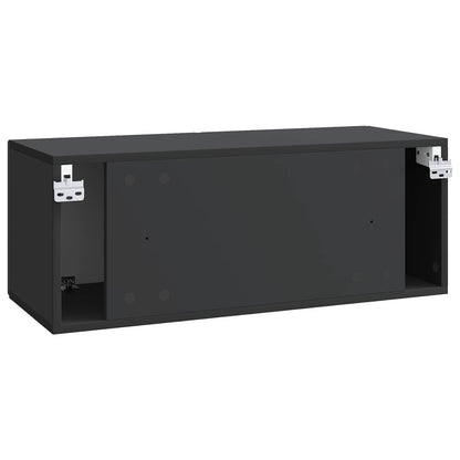 vidaXL Wall-Mounted TV Cabinet Black 78.5 x 31 x 30 cm Engineered Wood