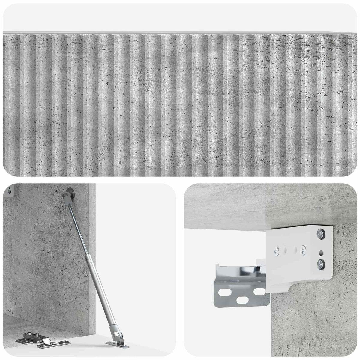 vidaXL Wall-Mounted TV Cabinet 78.5 x 31 x 30 cm Concrete Grey