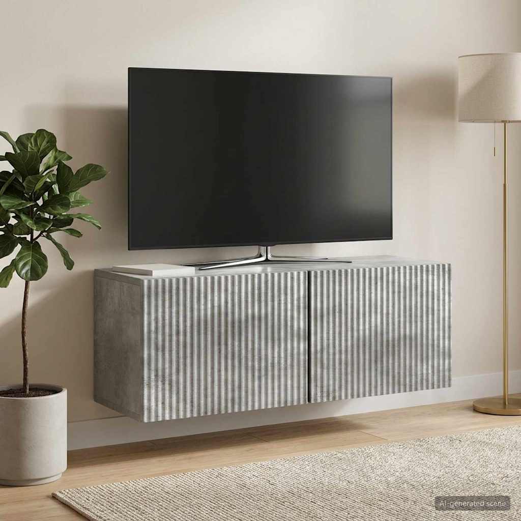 vidaXL Wall-Mounted TV Cabinet Concrete Grey 78.5 x 31 x 30 cm