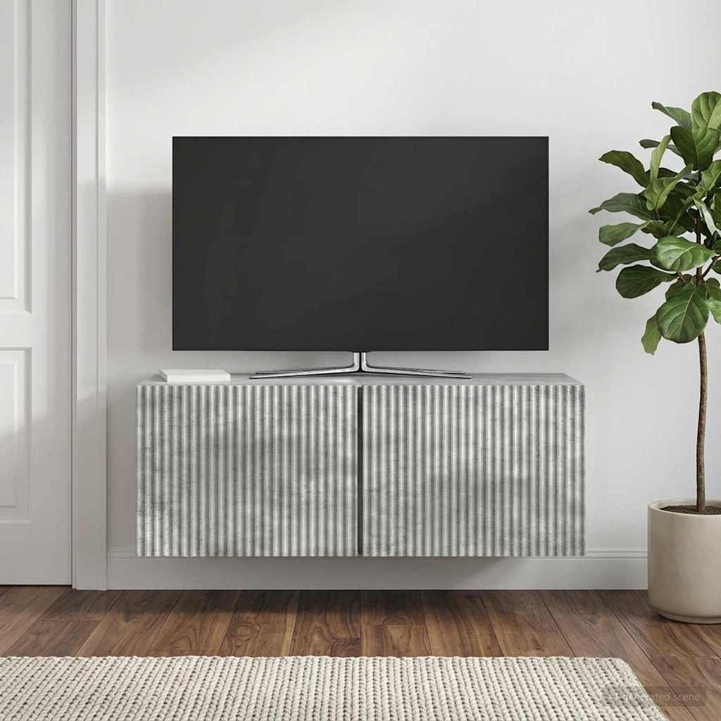 vidaXL Wall-Mounted TV Cabinet Concrete Grey 78.5 x 31 x 30 cm