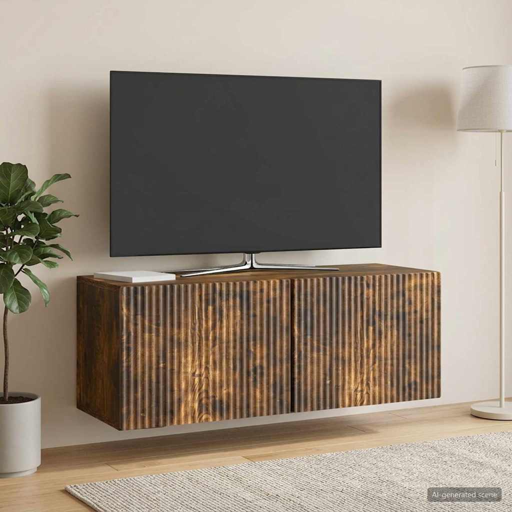vidaXL Wall-Mounted TV Cabinet 78.5 x 31 x 30 cm Smoked Oak