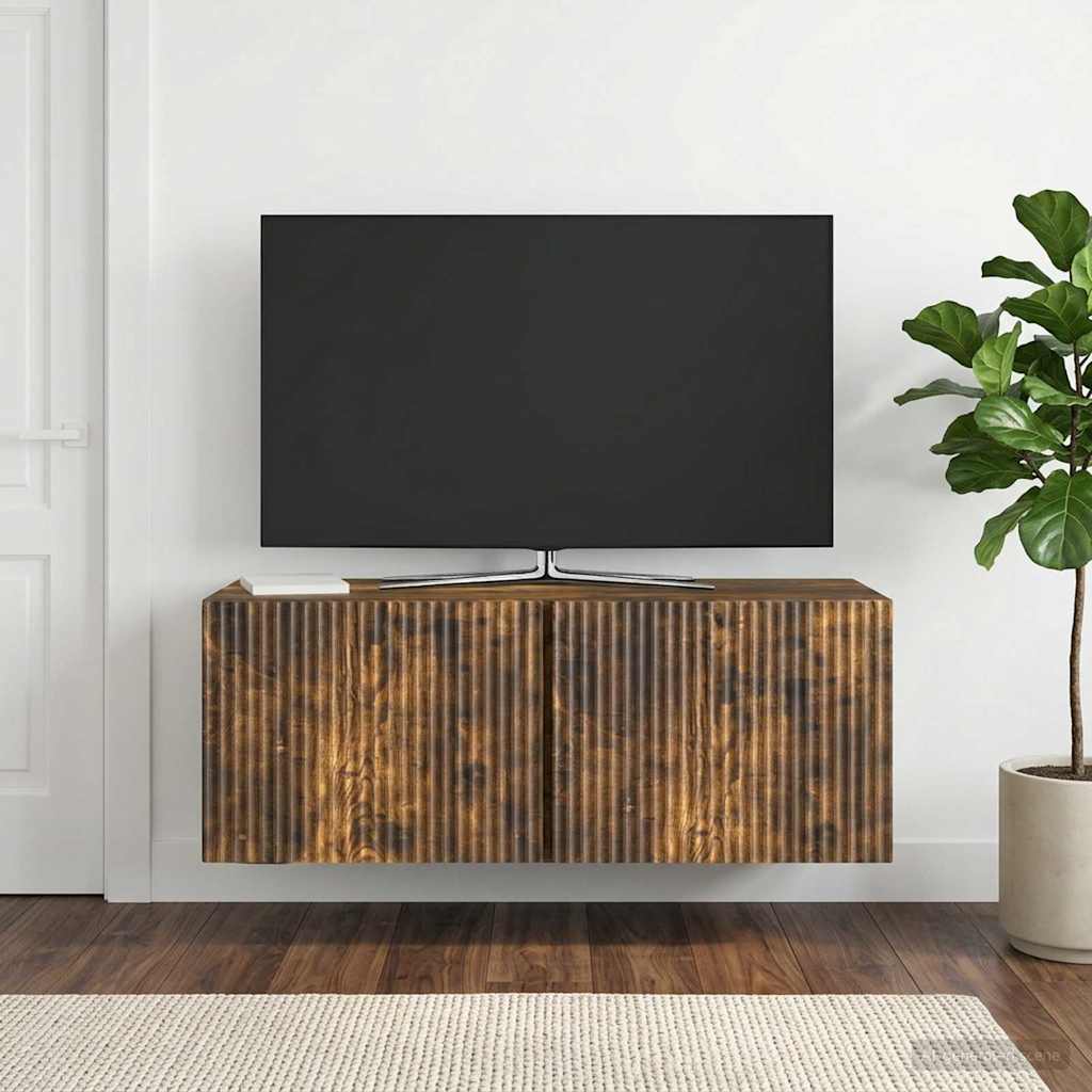 vidaXL Wall-Mounted TV Cabinet 78.5 x 31 x 30 cm Smoked Oak