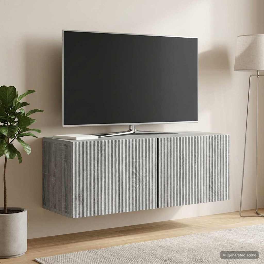 vidaXL Wall-Mounted TV Cabinet Grey Sonoma 78.5 x 31 x 30 cm