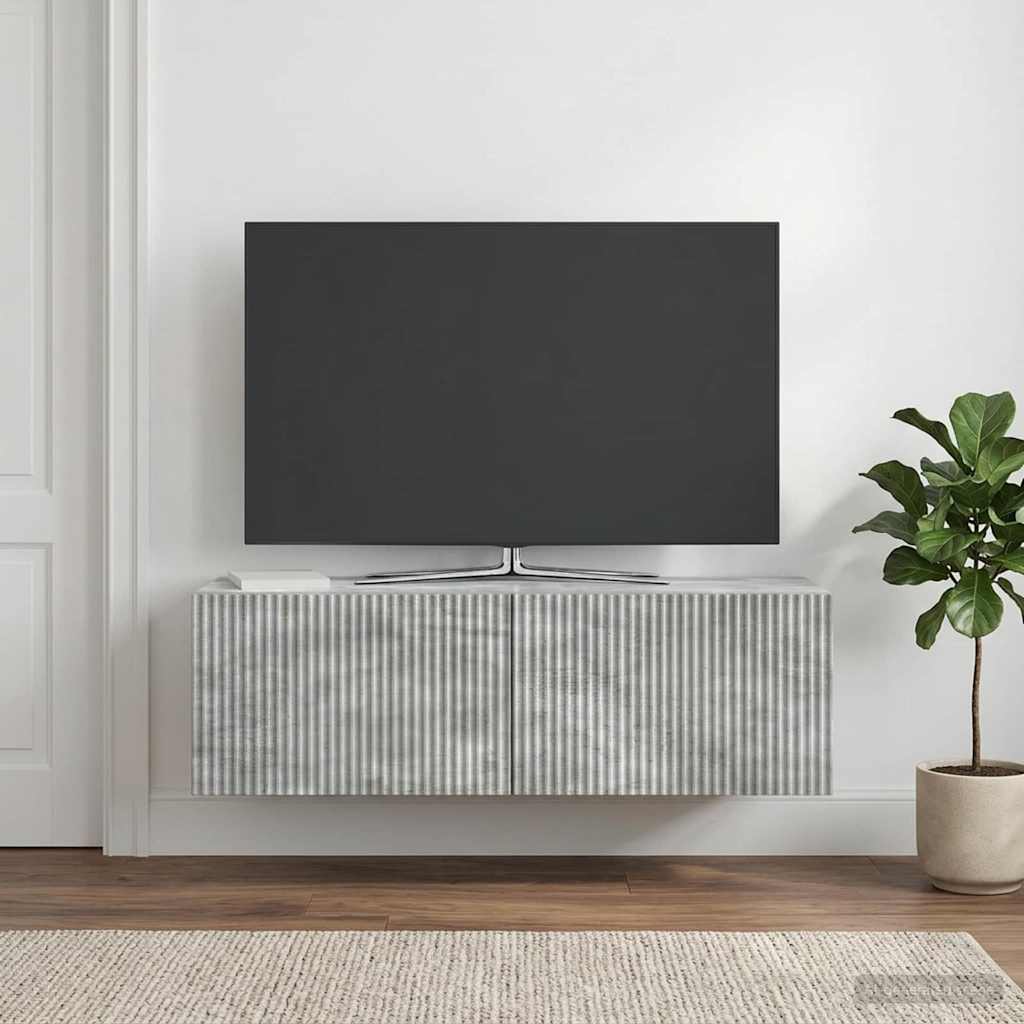 vidaXL Wall-Mounted TV Cabinet Concrete Grey 98 x 31 x 30 cm
