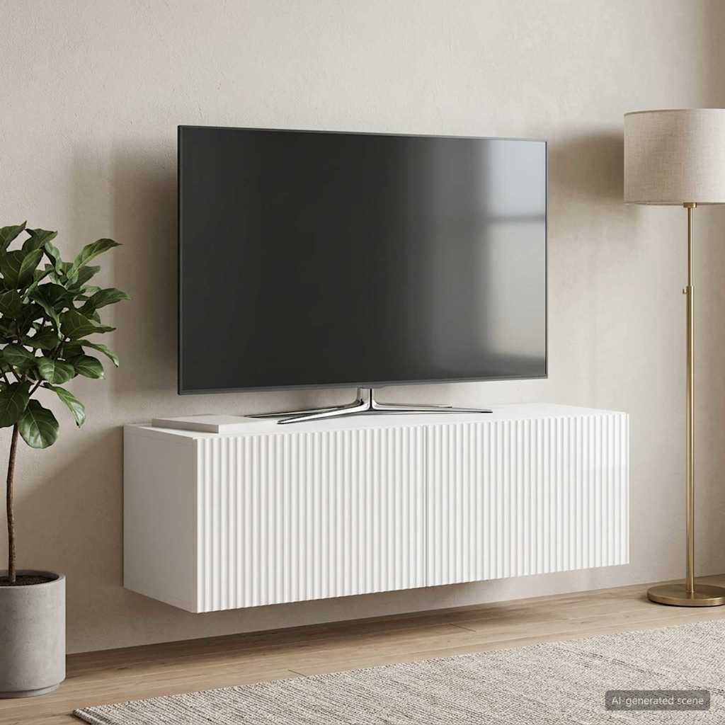 vidaXL Wall-Mounted TV Cabinet High Gloss White 98 x 31 x 30 cm