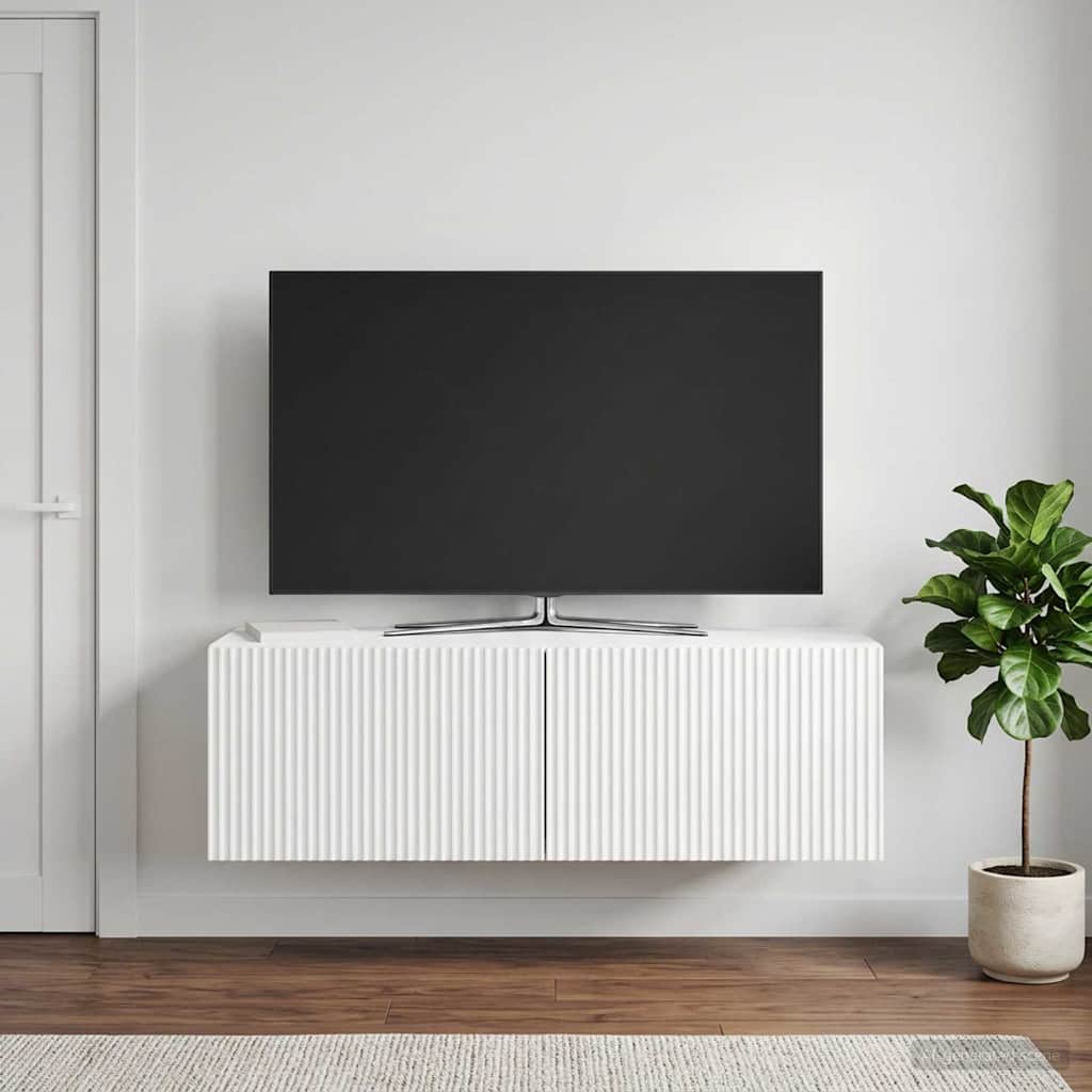 vidaXL Wall-Mounted TV Cabinet High Gloss White 98 x 31 x 30 cm