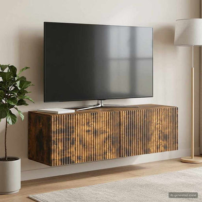 vidaXL Wall-Mounted TV Cabinet Wall-mounted Smoked Oak 98 x 31 x 30 cm