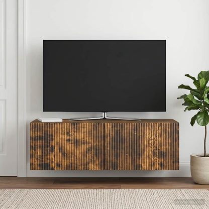 vidaXL Wall-Mounted TV Cabinet Wall-mounted Smoked Oak 98 x 31 x 30 cm
