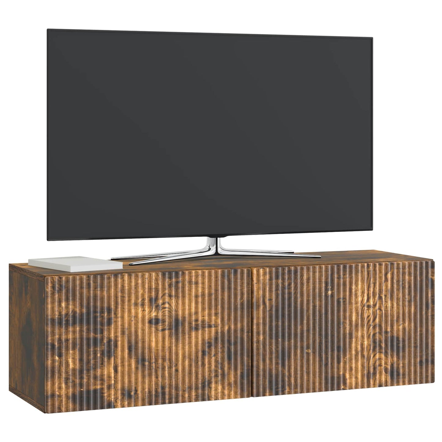 vidaXL Wall-Mounted TV Cabinet Wall-mounted Smoked Oak 98 x 31 x 30 cm