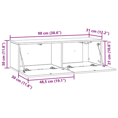 vidaXL Wall-Mounted TV Cabinet 98 x 31 x 30 cm Grey Sonoma