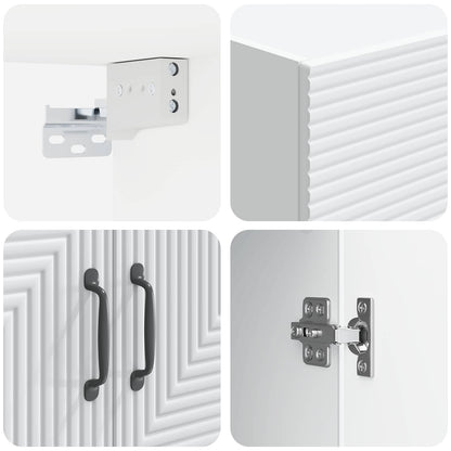 vidaXL Wall-Mounted Cabinet White 66 x 34.5 x 90 cm Engineered Wood