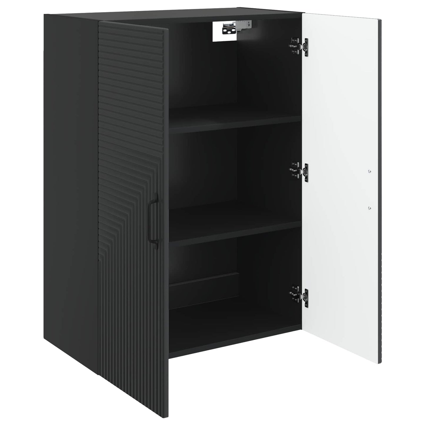 vidaXL Wall-Mounted Cabinet Black 66 x 34.5 x 90 cm Engineered Wood