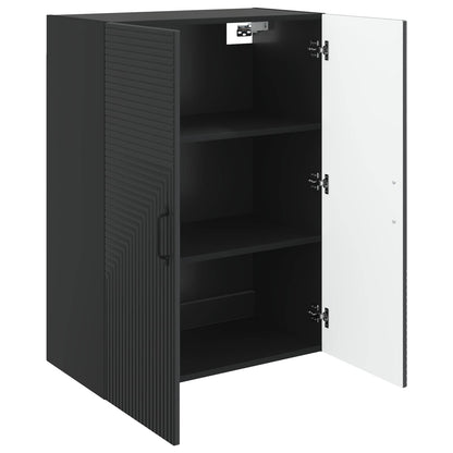 vidaXL Wall-Mounted Cabinet Black 66 x 34.5 x 90 cm Engineered Wood