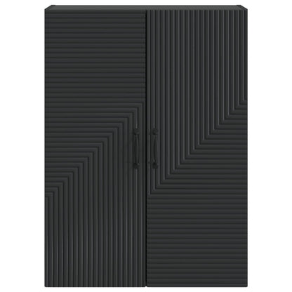 vidaXL Wall-Mounted Cabinet Black 66 x 34.5 x 90 cm Engineered Wood