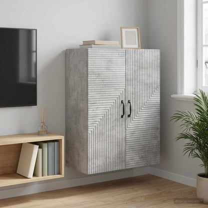 vidaXL Wall-Mounted Cabinet Concrete Grey 66 x 34.5 x 90 cm