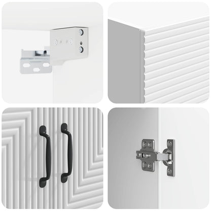 vidaXL Wall-Mounted Cabinet High Gloss White 66 x 34.5 x 90 cm