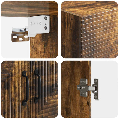 vidaXL Wall-Mounted Cabinet Smoked Oak 66 x 34.5 x 90 cm