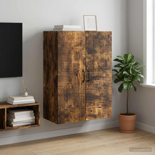 vidaXL Wall-Mounted Cabinet Smoked Oak 66 x 34.5 x 90 cm