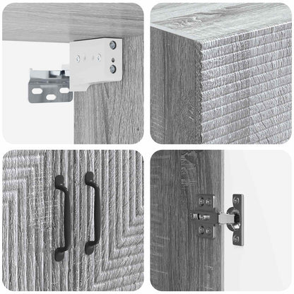 vidaXL Wall-Mounted Cabinet Grey Sonoma 66 x 34.5 x 90 cm