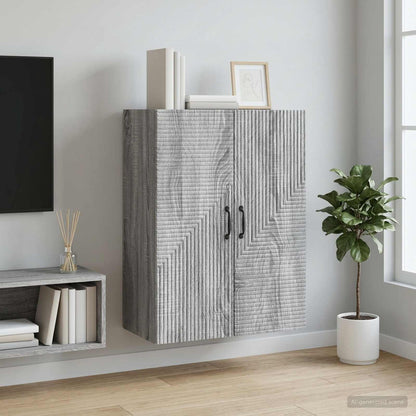 vidaXL Wall-Mounted Cabinet Grey Sonoma 66 x 34.5 x 90 cm