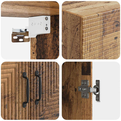 vidaXL Wall-Mounted Cabinet Old Wood 66 x 34.5 x 90 cm Engineered Wood