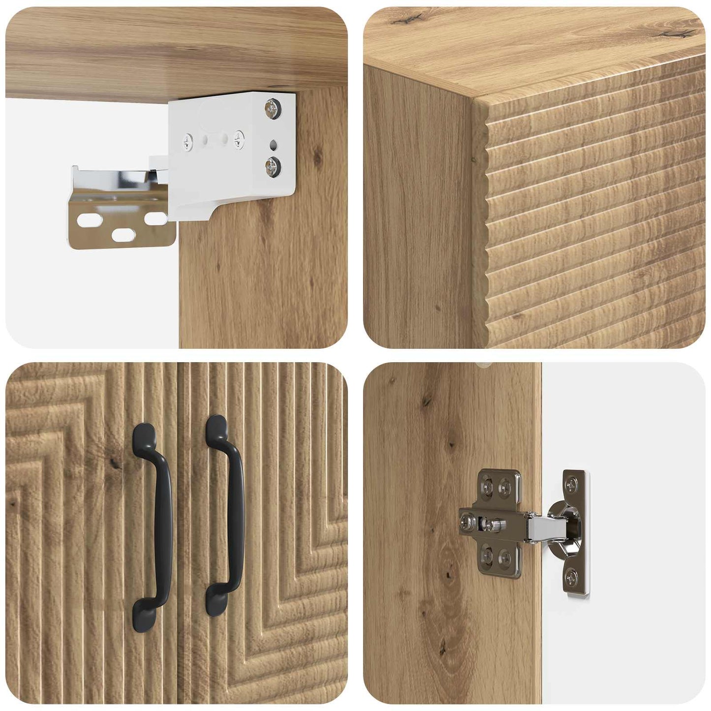 vidaXL Wall-Mounted Cabinet Artisan Oak 66 x 34.5 x 90 cm